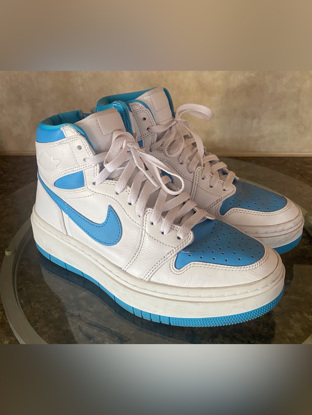 Nike Air Jordan 1 Elevate High White Dark Powder Blue Women’s 8 - Picture 3 of 8